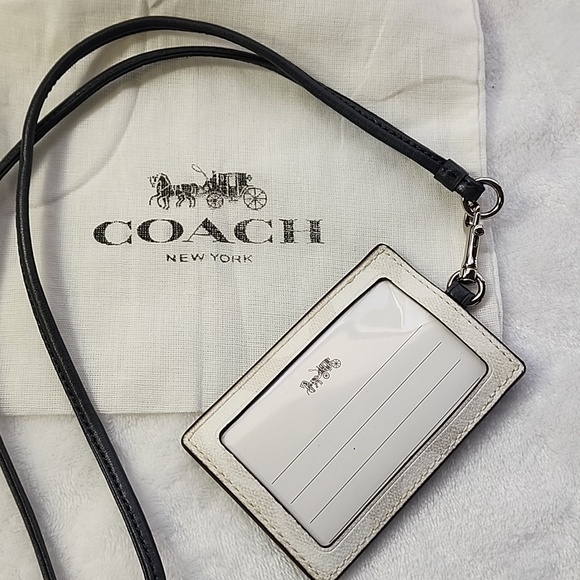 Coach Chalk color Signature C Lanyard/ID, Badge Holder EUC - Picture 6 of 7